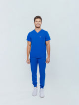 Paris One-Pocket Men's Royal Blue Scrub Top