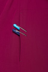Venice Three-Pocket Mens Maroon Scrub Top