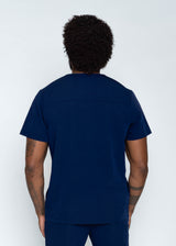 Venice Three-Pocket Mens Navy Scrub Top