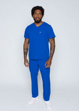 Venice Three-Pocket Mens Royal Blue Scrub Top
