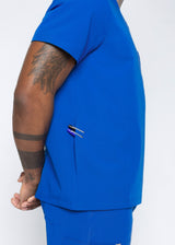 Venice Three-Pocket Mens Royal Blue Scrub Top