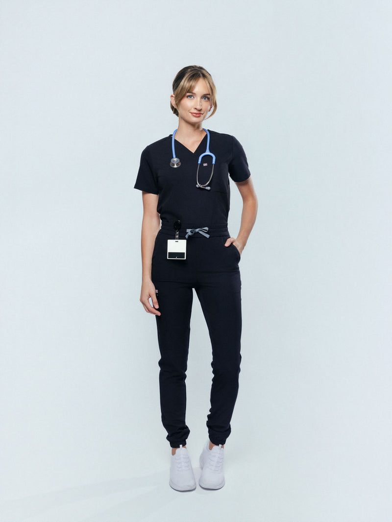 black ankle boots dress Clover Jogger Women's Black Scrub Pants