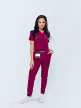 Clover Jogger Women's Maroon Scrub Pants