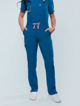 Jasmine Cargo Women's Caribbean Blue Scrub Pants