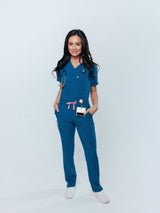 Jasmine Cargo Women's Caribbean Blue Scrub Pants