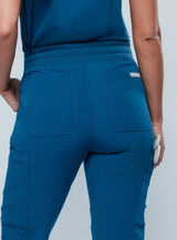 Jasmine Cargo Women's Caribbean Blue Scrub Pants