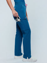Jasmine Cargo Women's Caribbean Blue Scrub Pants