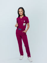 Jasmine Cargo Women's Maroon Scrub Pants