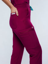 Jasmine Cargo Women's Maroon Scrub Pants