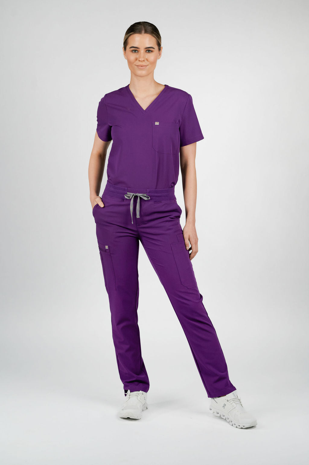 Jasmine Cargo Women's Purple Scrub Pants
