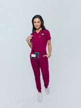 Ivy Jogger Women's Maroon Scrub Pants