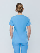 Rose One-Pocket Womens Ceil Blue Scrub Top