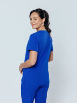 Rose One-Pocket Womens Galaxy Blue Scrub Top