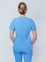 Iris Five-Pocket Women's Ceil Blue Scrub Top