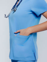 Iris Five-Pocket Women's Ceil Blue Scrub Top