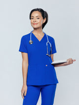Iris Five-Pocket Women's Galaxy Blue Scrub Top