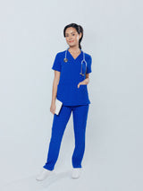 Iris Five-Pocket Women's Galaxy Blue Scrub Top