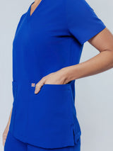 Iris Five-Pocket Women's Galaxy Blue Scrub Top
