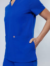 Iris Five-Pocket Women's Galaxy Blue Scrub Top