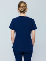 Iris Five-Pocket Women's Navy Scrub Top
