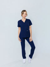 Iris Five-Pocket Women's Navy Scrub Top
