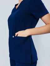 Iris Five-Pocket Women's Navy Scrub Top