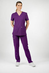 Iris Five-Pocket Women's Purple Scrub Top