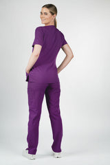 Iris Five-Pocket Women's Purple Scrub Top