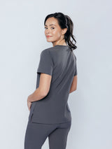 Iris Five-Pocket Women's Pewter Scrub Top