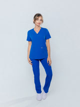 Iris Five-Pocket Women's Royal Blue Scrub Top