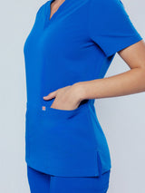Iris Five-Pocket Women's Royal Blue Scrub Top