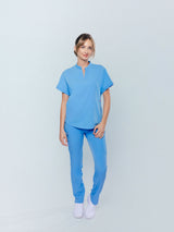 Orchid Three-Pocket Women's Ceil Blue Scrub Top