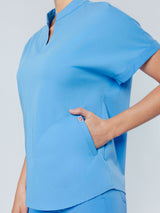 Orchid Three-Pocket Women's Ceil Blue Scrub Top