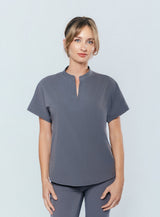Orchid Three-Pocket Women's Charcoal Scrub Top