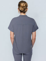 Orchid Three-Pocket Women's Charcoal Scrub Top