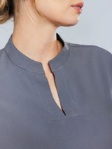 Orchid Three-Pocket Women's Charcoal Scrub Top