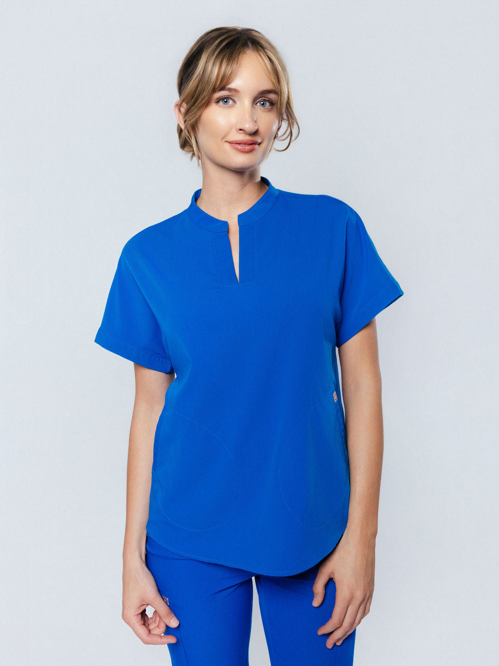 Orchid Three-Pocket Women's Royal Blue Scrub Top
