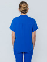 Orchid Three-Pocket Women's Royal Blue Scrub Top