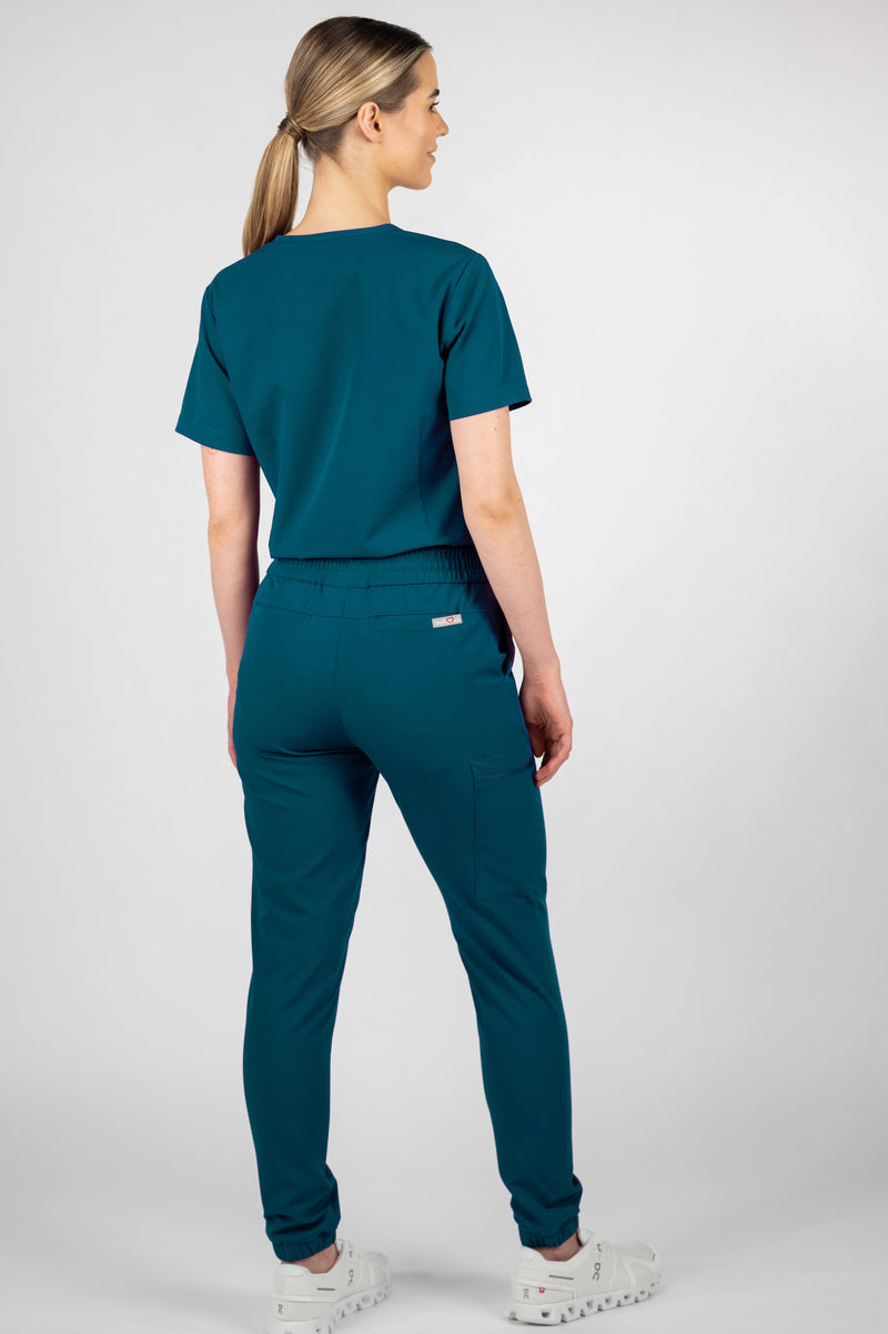 Clover Jogger Women's Caribbean Blue Scrub Pants
