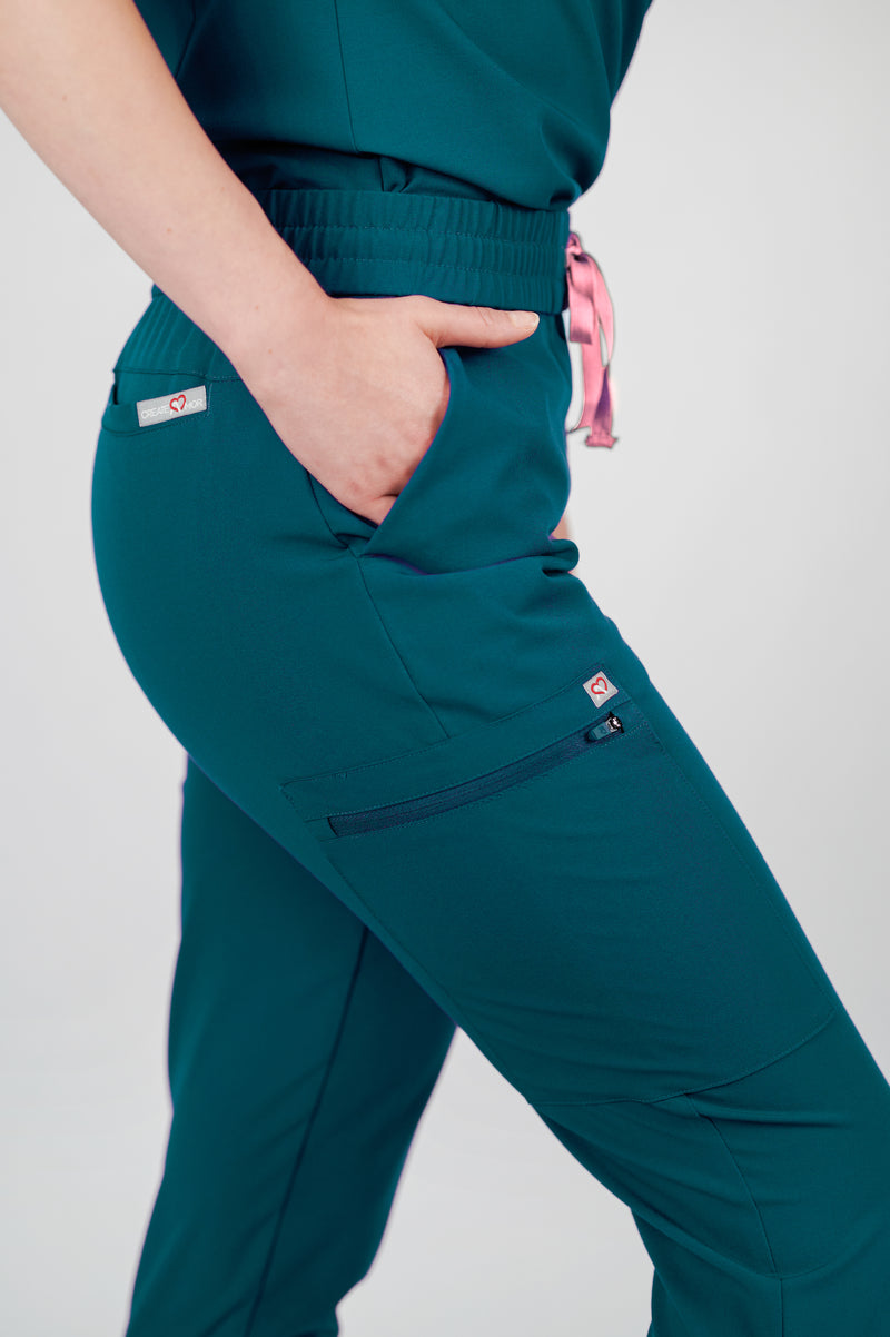 Clover Jogger Women's Caribbean Blue Scrub Pants