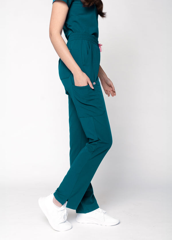 Daisy Classic Women's Caribbean Blue Scrub Pants