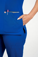 Iris Five-Pocket Women's Galaxy Blue Scrub Top