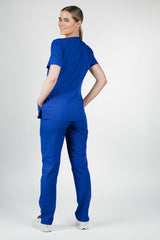 Iris Five-Pocket Women's Galaxy Blue Scrub Top