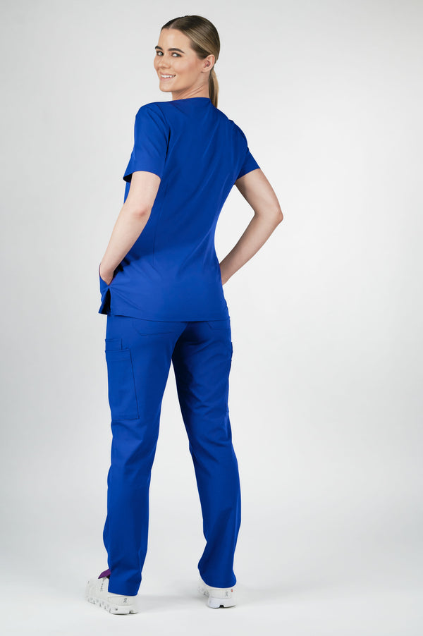 Iris Five-Pocket Women's Galaxy Blue Scrub Top