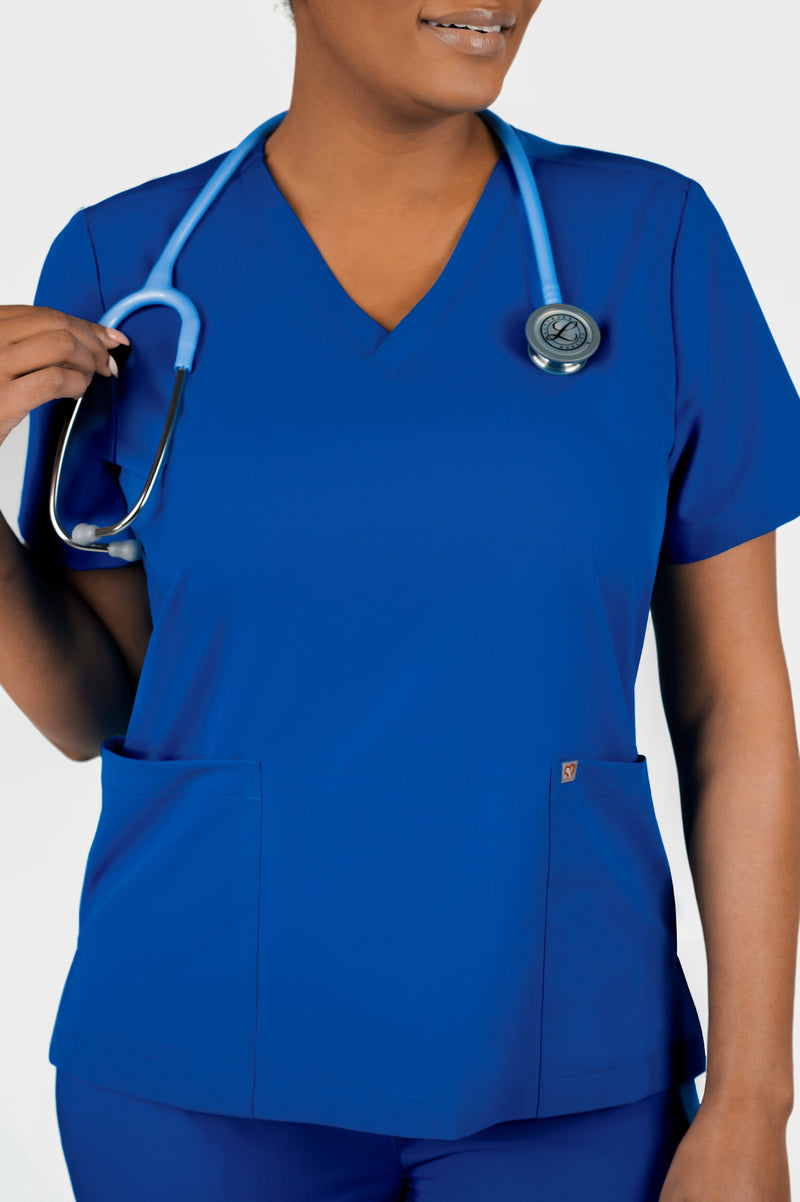 Iris Five-Pocket Women's Galaxy Blue Scrub Top
