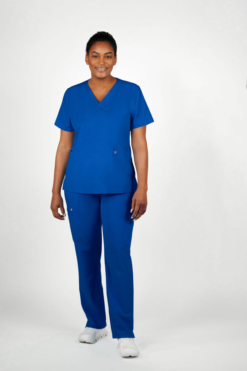 Iris Five-Pocket Women's Galaxy Blue Scrub Top
