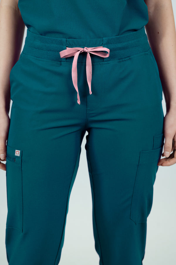 Jasmine Cargo Women's Caribbean Blue Scrub Pants