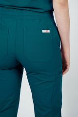Jasmine Cargo Women's Caribbean Blue Scrub Pants