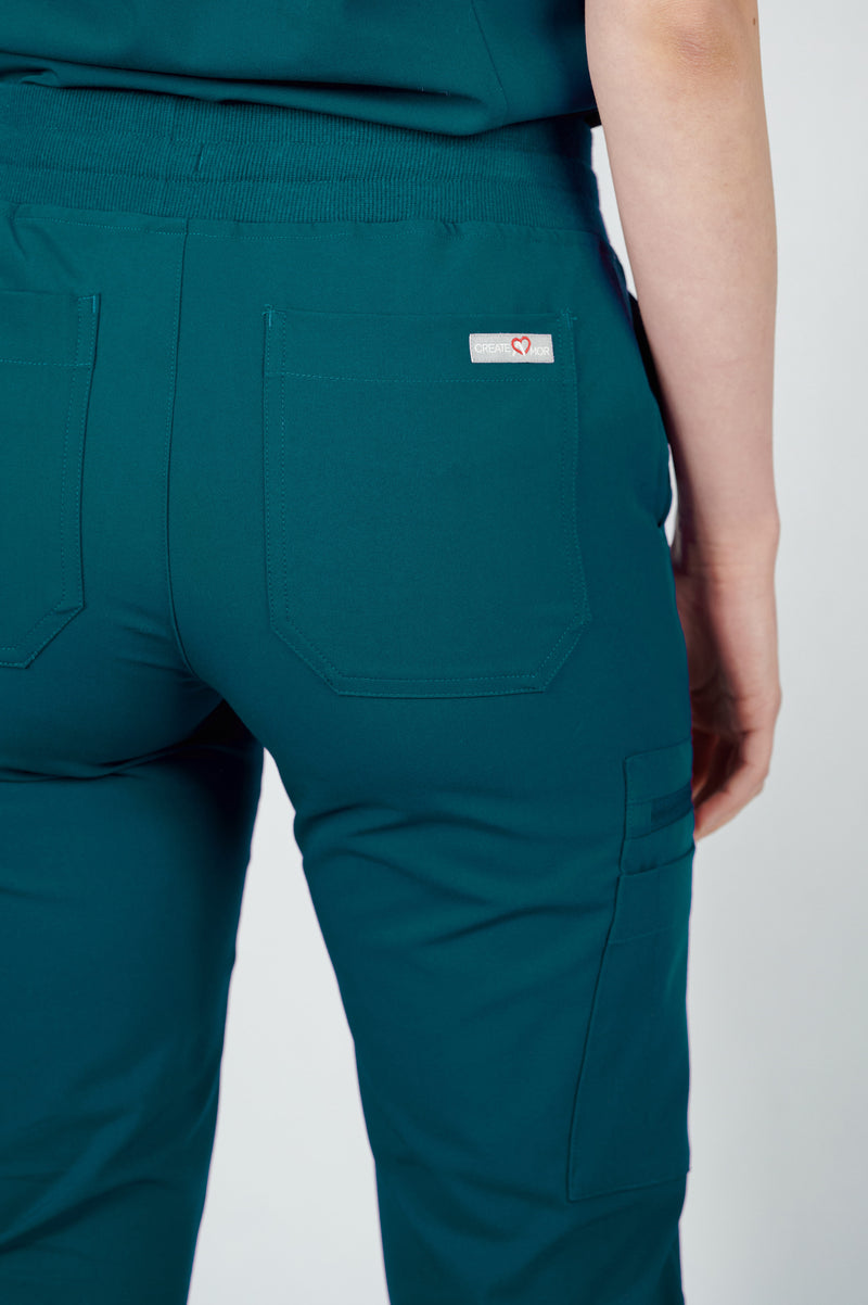 Jasmine Cargo Women's Caribbean Blue Scrub Pants