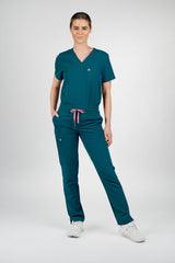 Jasmine Cargo Women's Caribbean Blue Scrub Pants